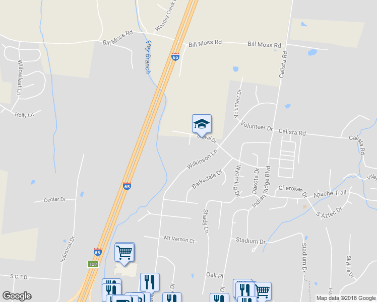 map of restaurants, bars, coffee shops, grocery stores, and more near 500 Dale Court in White House
