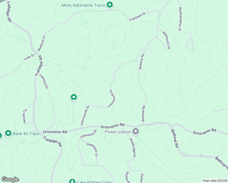 map of restaurants, bars, coffee shops, grocery stores, and more near 3 East Crook Lane in Bella Vista