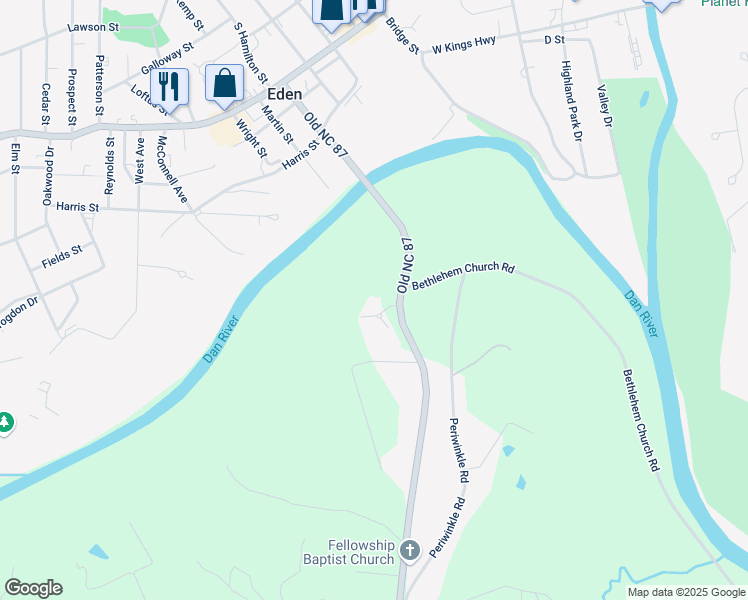 map of restaurants, bars, coffee shops, grocery stores, and more near 120 Mountain Laurel Trail in Eden