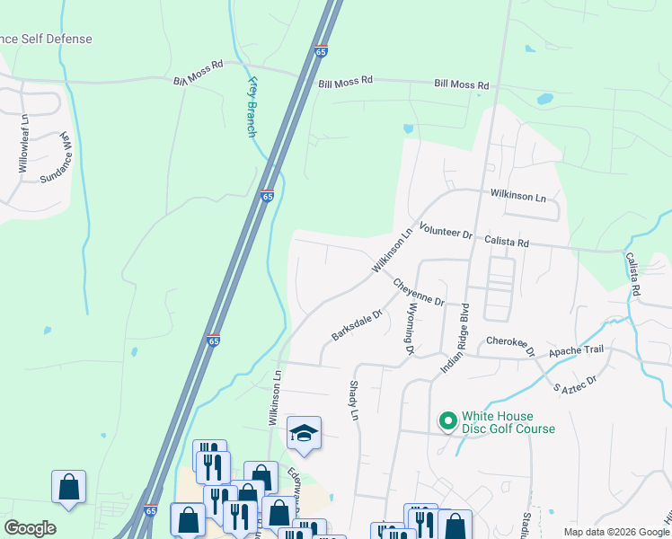 map of restaurants, bars, coffee shops, grocery stores, and more near in White House