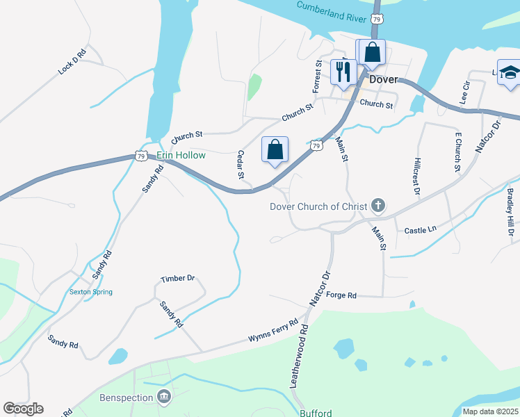 map of restaurants, bars, coffee shops, grocery stores, and more near 704 Donelson Parkway in Dover