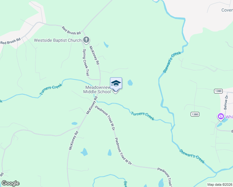 map of restaurants, bars, coffee shops, grocery stores, and more near 1282 McKinney Road in Mount Airy