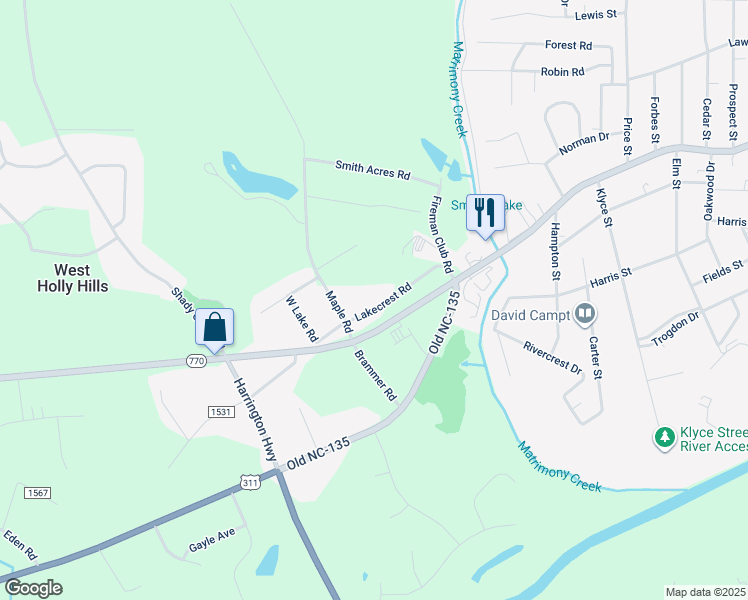 map of restaurants, bars, coffee shops, grocery stores, and more near 219 Lakecrest Road in Eden