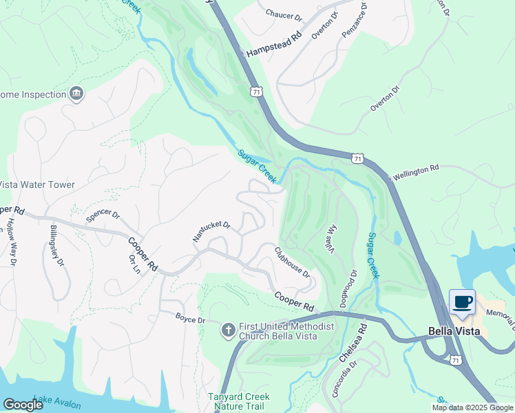 map of restaurants, bars, coffee shops, grocery stores, and more near 7-9 Mellor Lane in Bella Vista