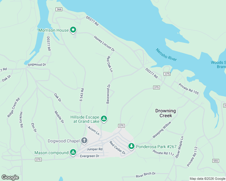 map of restaurants, bars, coffee shops, grocery stores, and more near 402 Basswood Drive in Drowning Creek