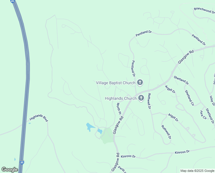 map of restaurants, bars, coffee shops, grocery stores, and more near 7 Kirk Lane in Bella Vista
