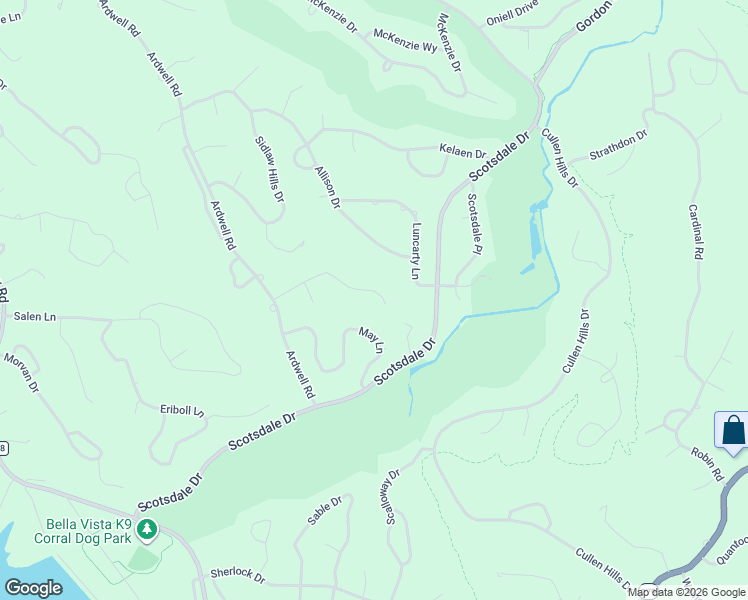 map of restaurants, bars, coffee shops, grocery stores, and more near 25 Rockhill Lane in Bella Vista