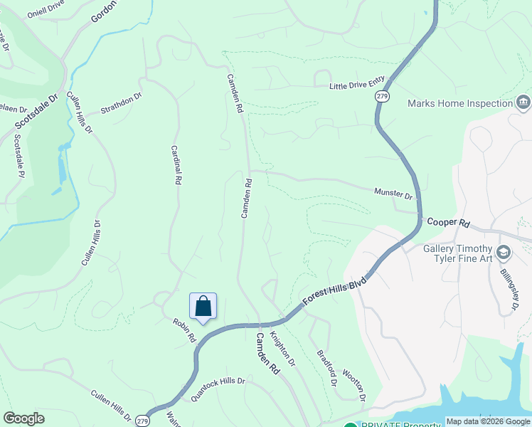 map of restaurants, bars, coffee shops, grocery stores, and more near 38 Nottingham Drive in Bella Vista