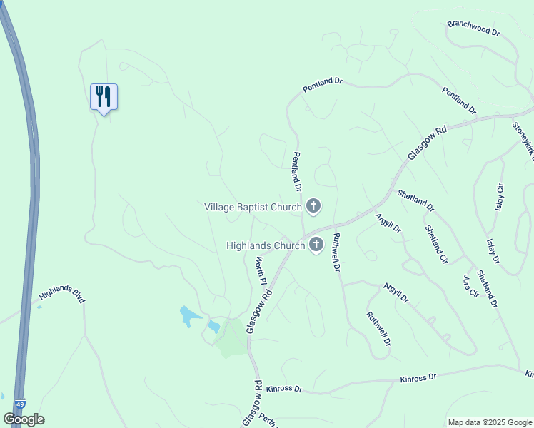 map of restaurants, bars, coffee shops, grocery stores, and more near 14 Kirkpatrick Ln in Bella Vista