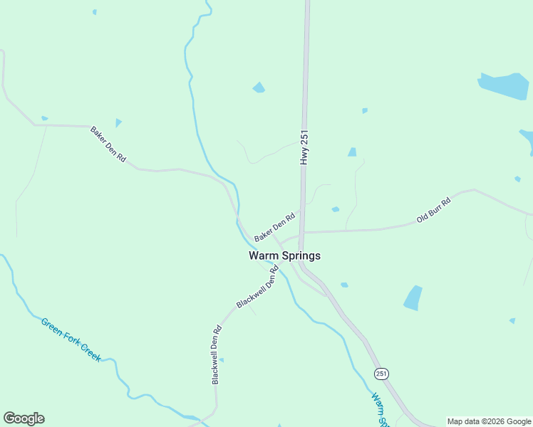 map of restaurants, bars, coffee shops, grocery stores, and more near 85 Baker Den Road in Warm Springs