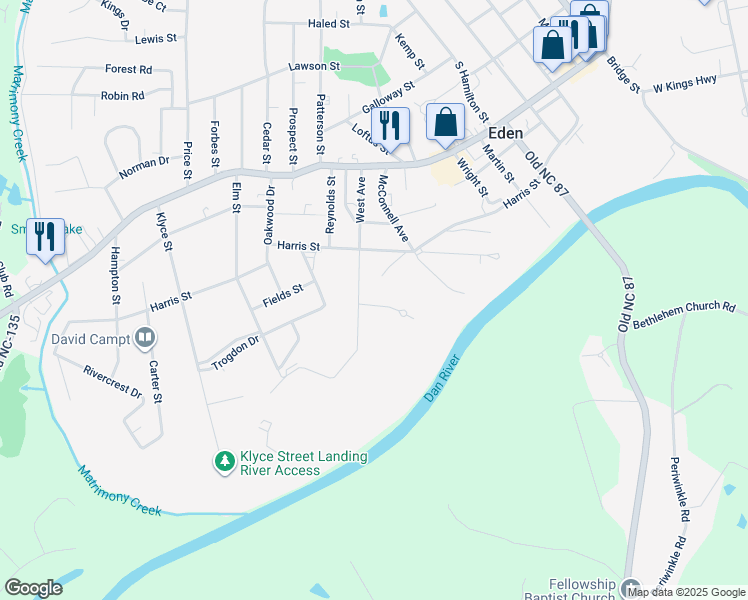 map of restaurants, bars, coffee shops, grocery stores, and more near 923 Central Avenue in Eden