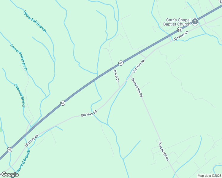 map of restaurants, bars, coffee shops, grocery stores, and more near 2855 Old Highway 63 in Speedwell
