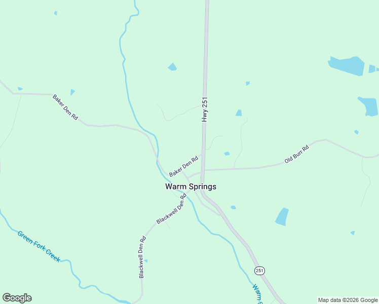 map of restaurants, bars, coffee shops, grocery stores, and more near 85 Baker Den Road in Warm Springs