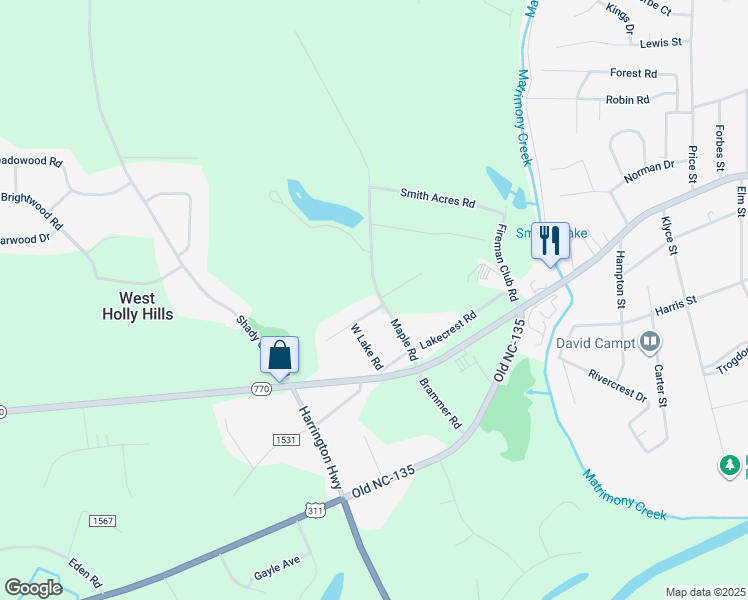 map of restaurants, bars, coffee shops, grocery stores, and more near 103 Westfield Road in Eden