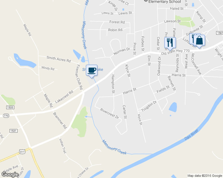map of restaurants, bars, coffee shops, grocery stores, and more near 809 Hampton Street in Eden