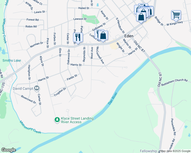 map of restaurants, bars, coffee shops, grocery stores, and more near 923 Central Avenue in Eden