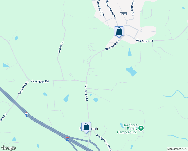 map of restaurants, bars, coffee shops, grocery stores, and more near 134 Coliseum Lane in Mount Airy