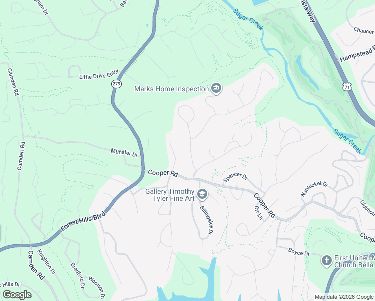 map of restaurants, bars, coffee shops, grocery stores, and more near 5 Finger Drive in Bella Vista