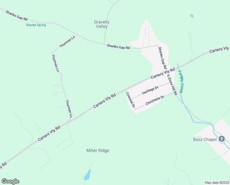 map of restaurants, bars, coffee shops, grocery stores, and more near 595 Carters Valley Road in Rogersville