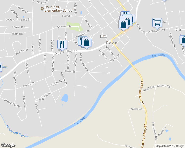 map of restaurants, bars, coffee shops, grocery stores, and more near 938 Overlook Avenue in Eden