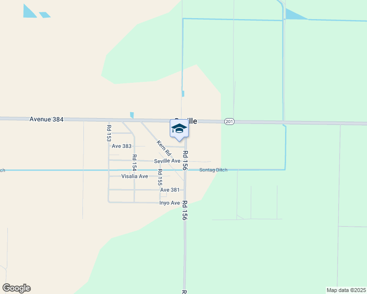 map of restaurants, bars, coffee shops, grocery stores, and more near 15590 Avenue 383 in Visalia