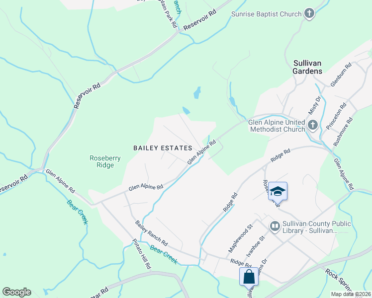 map of restaurants, bars, coffee shops, grocery stores, and more near 3709 Willow View Drive in Kingsport