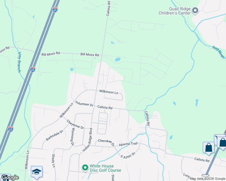 map of restaurants, bars, coffee shops, grocery stores, and more near 831 Wilkinson Lane in White House