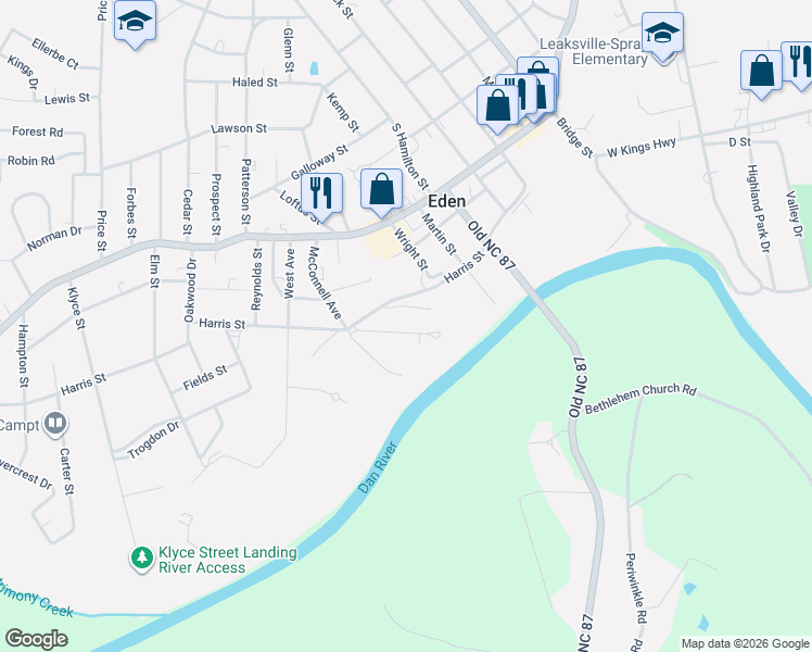 map of restaurants, bars, coffee shops, grocery stores, and more near 921 Overlook Ave in Eden