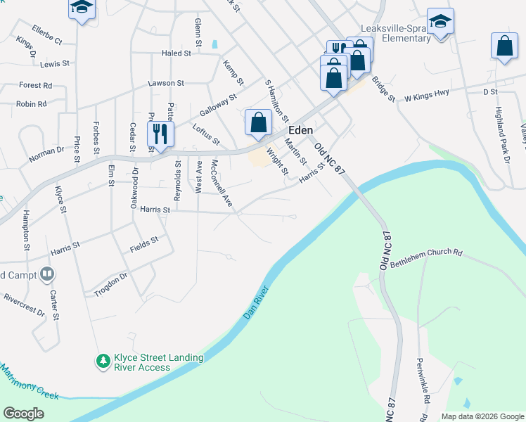 map of restaurants, bars, coffee shops, grocery stores, and more near 921 Overlook Avenue in Eden