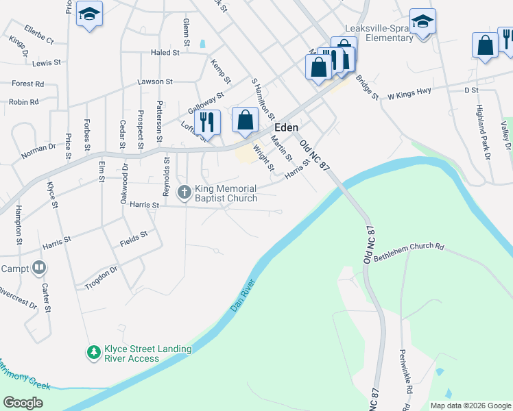 map of restaurants, bars, coffee shops, grocery stores, and more near 921 Overlook Avenue in Eden