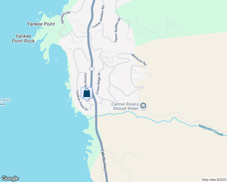 map of restaurants, bars, coffee shops, grocery stores, and more near 179 Mal Paso Road in Carmel-by-the-Sea