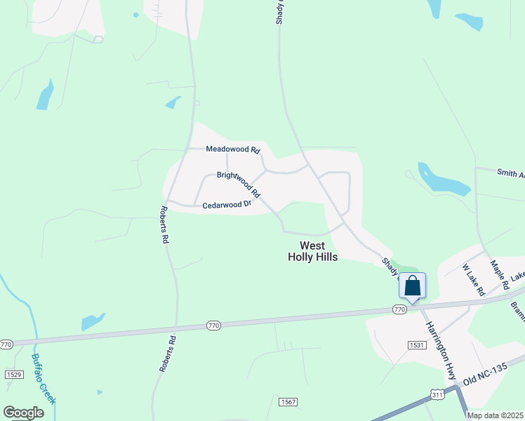 map of restaurants, bars, coffee shops, grocery stores, and more near 282 Brightwood Road in Eden
