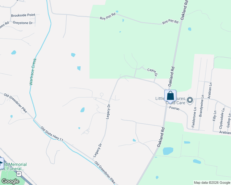 map of restaurants, bars, coffee shops, grocery stores, and more near 410 Founders Court in Springfield