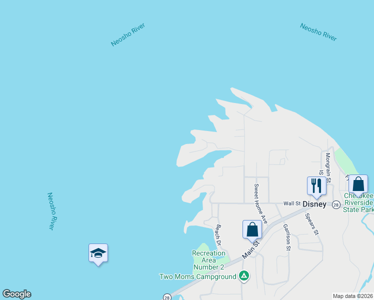 map of restaurants, bars, coffee shops, grocery stores, and more near 456 Wateredge Road in Disney