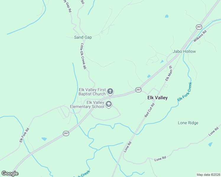 map of restaurants, bars, coffee shops, grocery stores, and more near 6654 Tennessee 297 in Pioneer