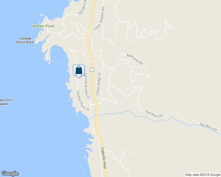 map of restaurants, bars, coffee shops, grocery stores, and more near 179 Mal Paso Road in Carmel-by-the-Sea