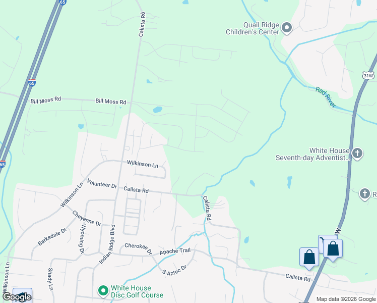 map of restaurants, bars, coffee shops, grocery stores, and more near 548 Streamview Drive in White House