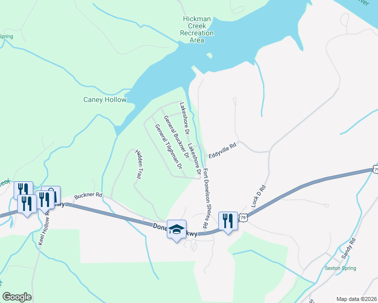 map of restaurants, bars, coffee shops, grocery stores, and more near 111 Lakeshore Drive in Dover