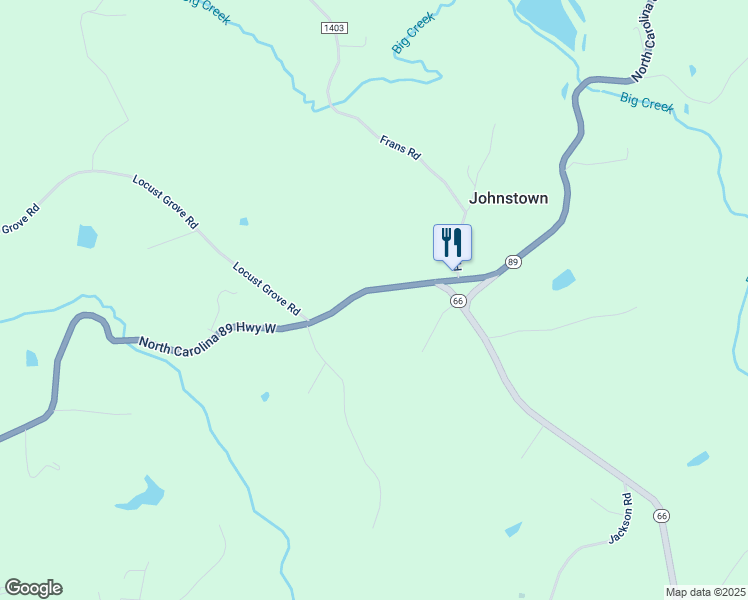 map of restaurants, bars, coffee shops, grocery stores, and more near 9314 North Carolina 89 Highway West in Westfield