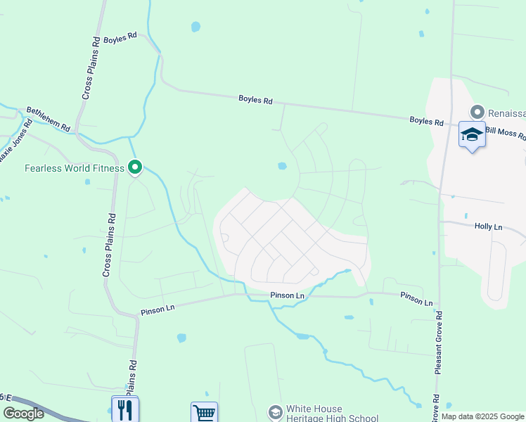 map of restaurants, bars, coffee shops, grocery stores, and more near 4074 Beach Way in White House