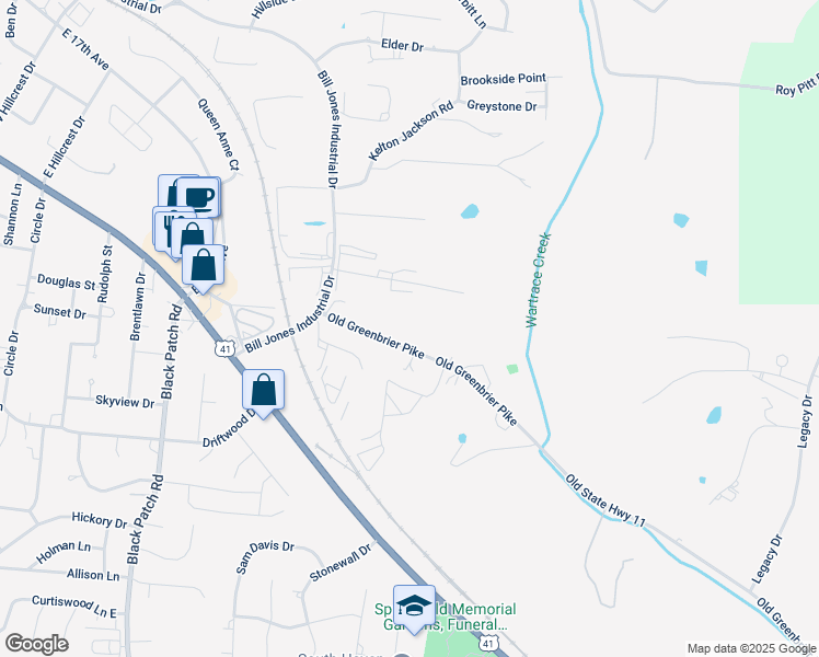 map of restaurants, bars, coffee shops, grocery stores, and more near 3765 Old State Highway 11 in Springfield