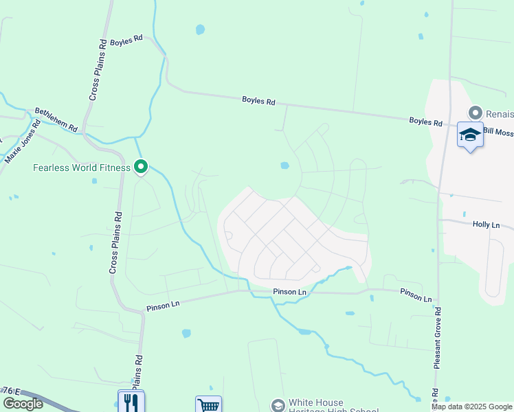 map of restaurants, bars, coffee shops, grocery stores, and more near 4074 Beach Way in White House
