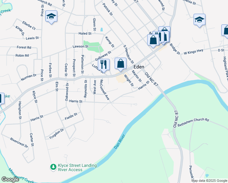 map of restaurants, bars, coffee shops, grocery stores, and more near 972 Burton Street in Eden