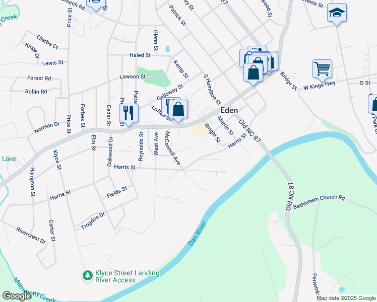map of restaurants, bars, coffee shops, grocery stores, and more near 972 Burton Street in Eden