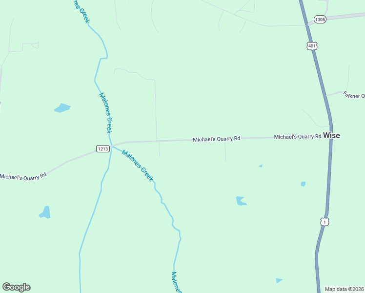 map of restaurants, bars, coffee shops, grocery stores, and more near Michael's Quarry Road in Norlina