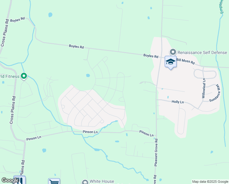 map of restaurants, bars, coffee shops, grocery stores, and more near 2322 Tate Farm Lane in White House