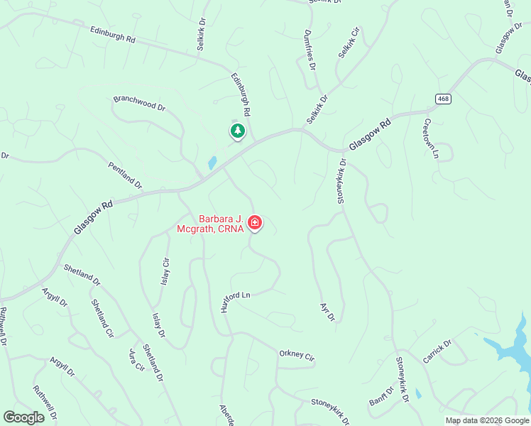 map of restaurants, bars, coffee shops, grocery stores, and more near 11 Kirkdouglas Lane in Bella Vista