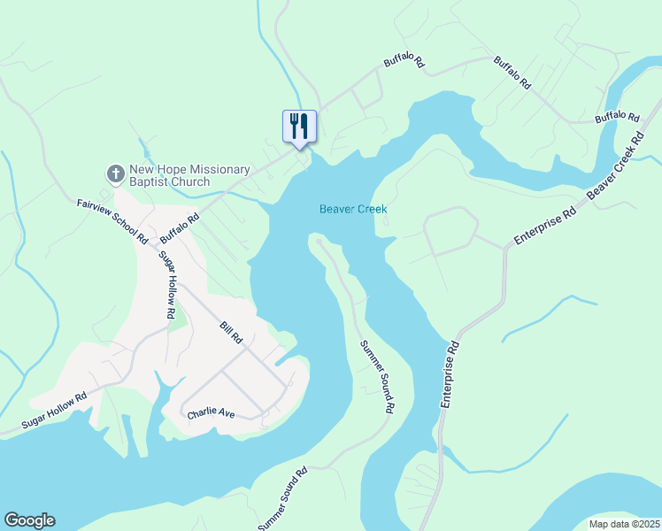map of restaurants, bars, coffee shops, grocery stores, and more near 863 Summer Sound Road in Piney Flats