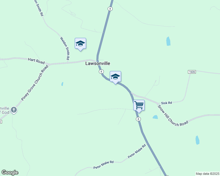 map of restaurants, bars, coffee shops, grocery stores, and more near 4611 North Carolina 8 in Danbury