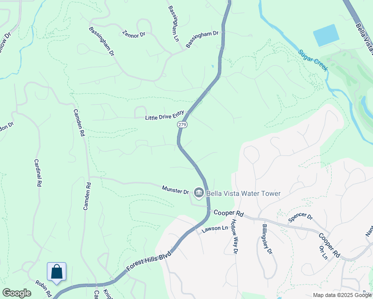 map of restaurants, bars, coffee shops, grocery stores, and more near 2 Ripley Lane in Bella Vista